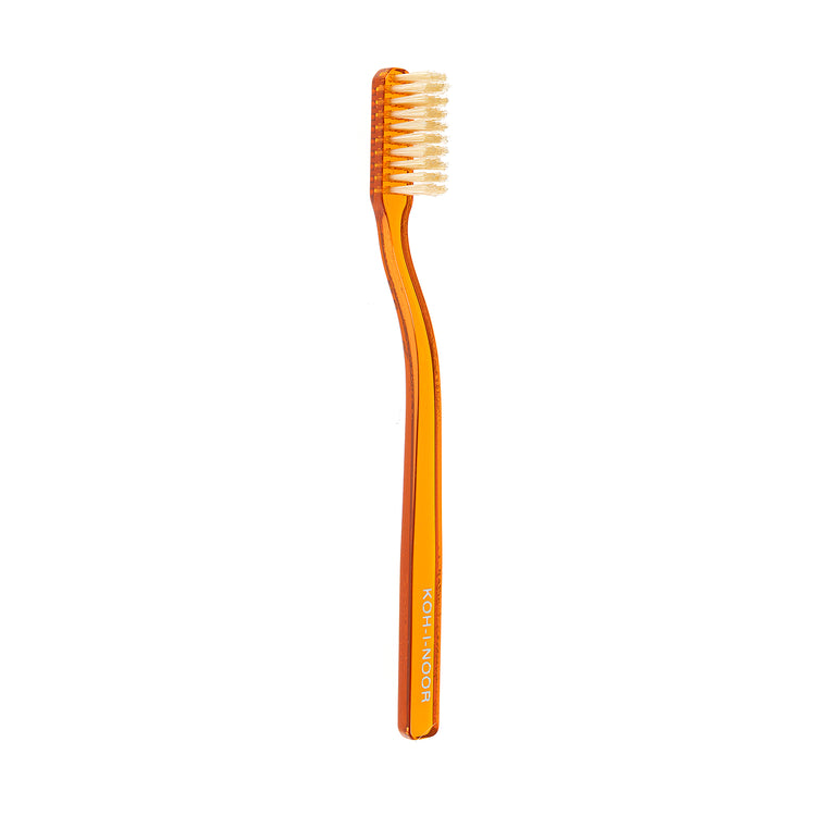 COLORED TOOTHBRUSH WITH NATURAL BRISTLES - MEDIUM