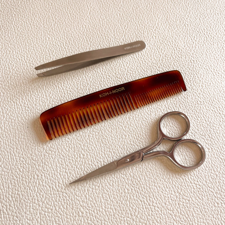 SUBLIME: 3-piece GENUINE LEATHER BEARD AND MOUSTACHE SET